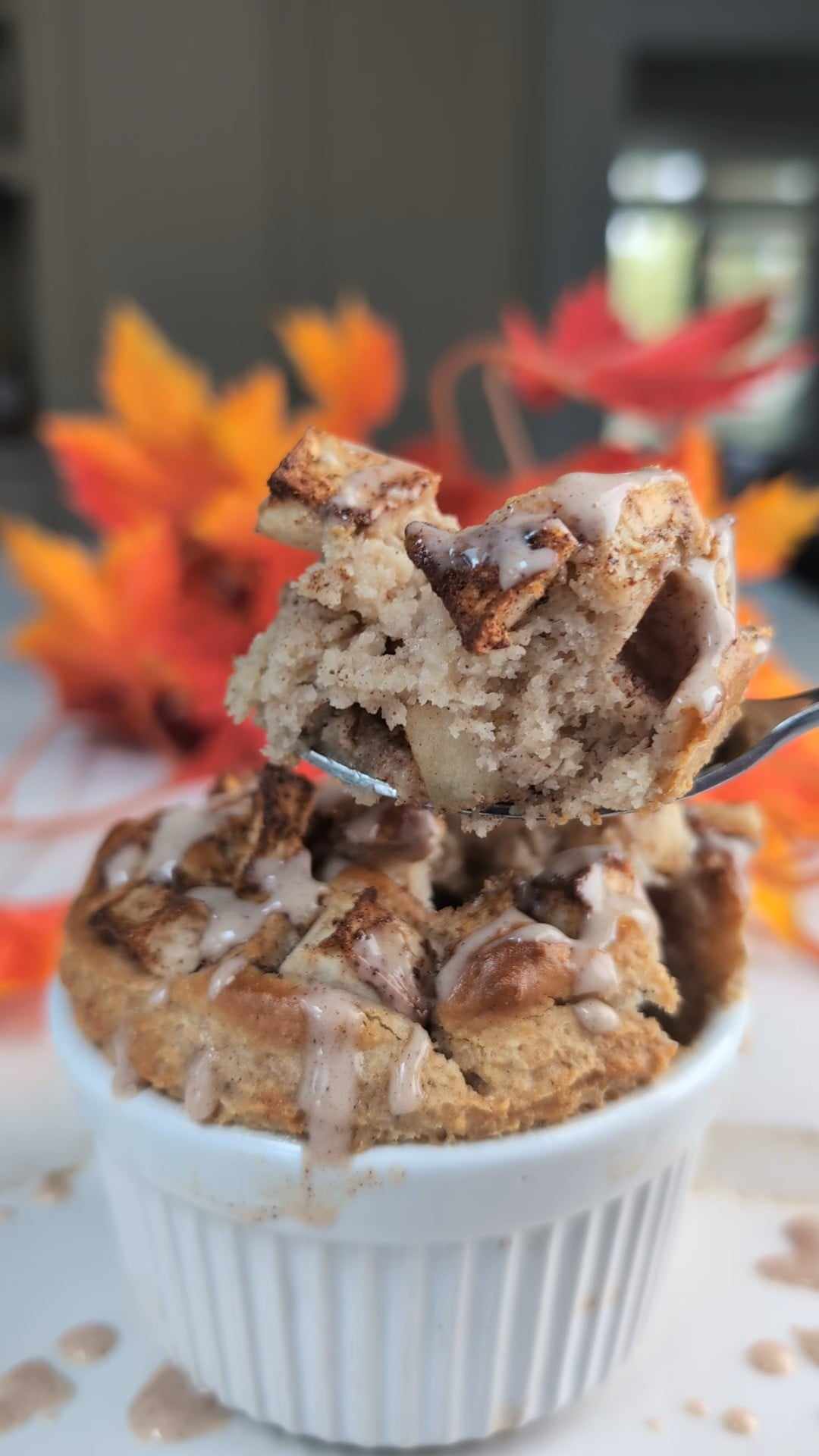 Apple Cinnamon Protein Muffin with Cinnamon Glaze