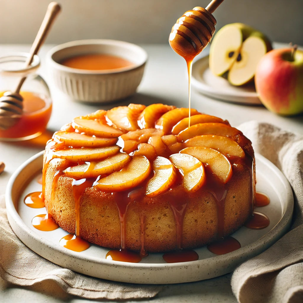 Caramel Apple Upside Down Protein Cake