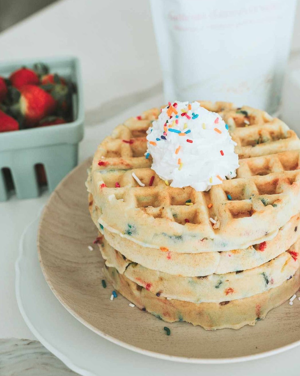 Birthday cake waffles