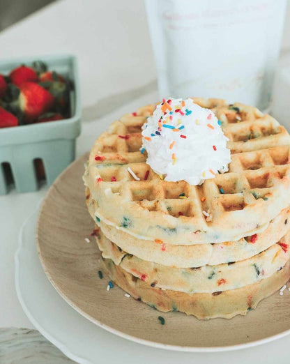 Birthday cake waffles